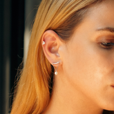 Sterling Silver Three Stone Piercing Bead End